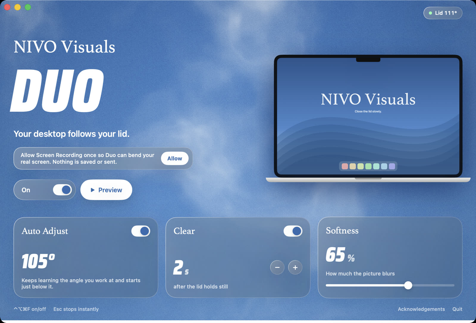 The Duo app window